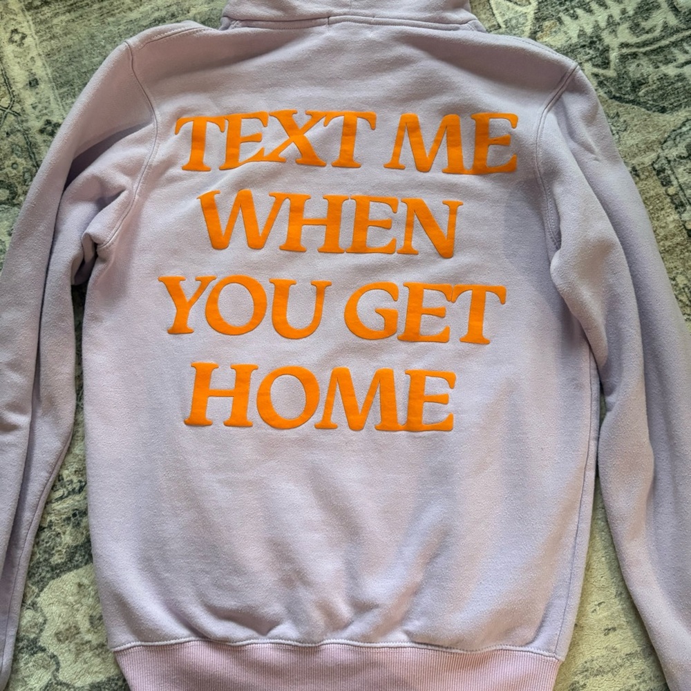 Text Me When You Get Home Lonely Ghost Purple and Orange Hoodie size M - Picture 3 of 7